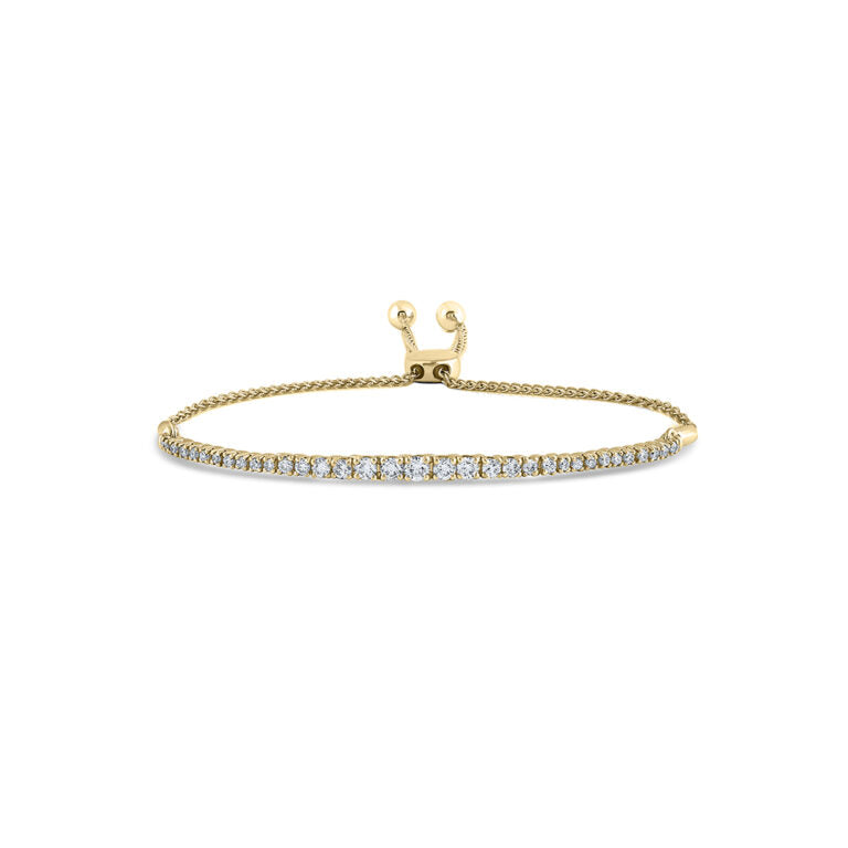 Lab Grown Graduating Diamond Bolo Bracelet (1 ct. tw.)-10K Yellow Gold