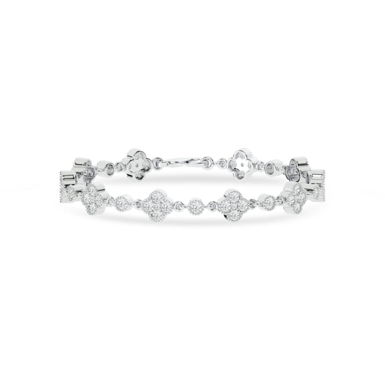 Four Leaf Clover Inspired Lab Grown Diamond Bracelet