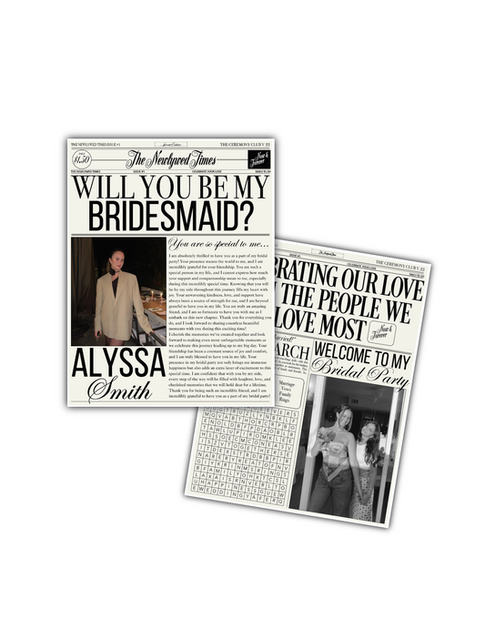 Bridesmaid Proposal Newspaper Template Design
