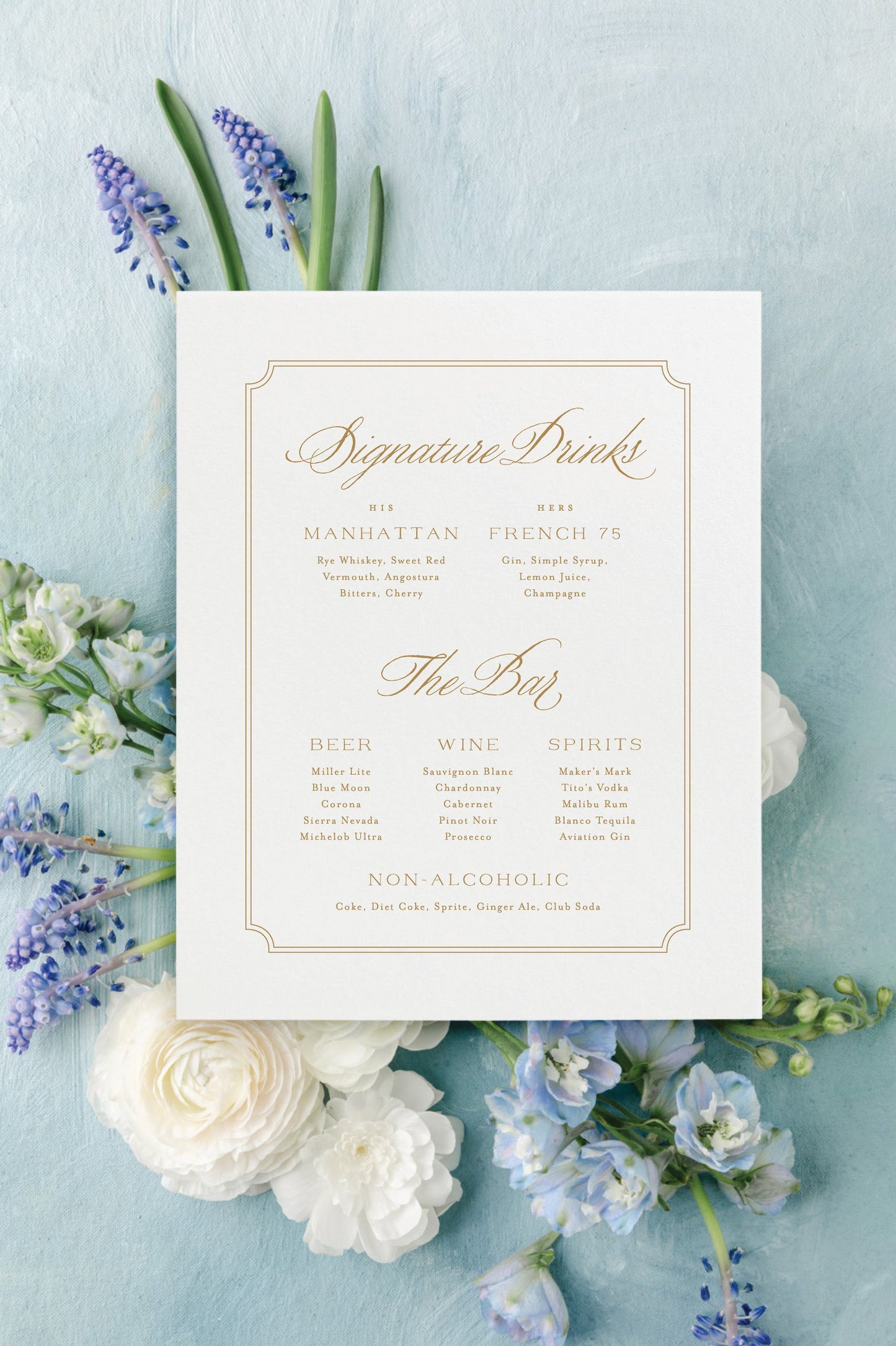 Palermo | Wedding Bar Menu