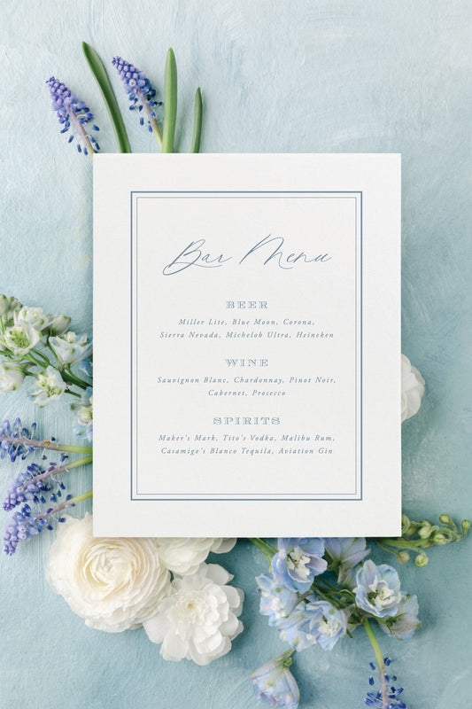 Cindy | Wedding Bar Menu