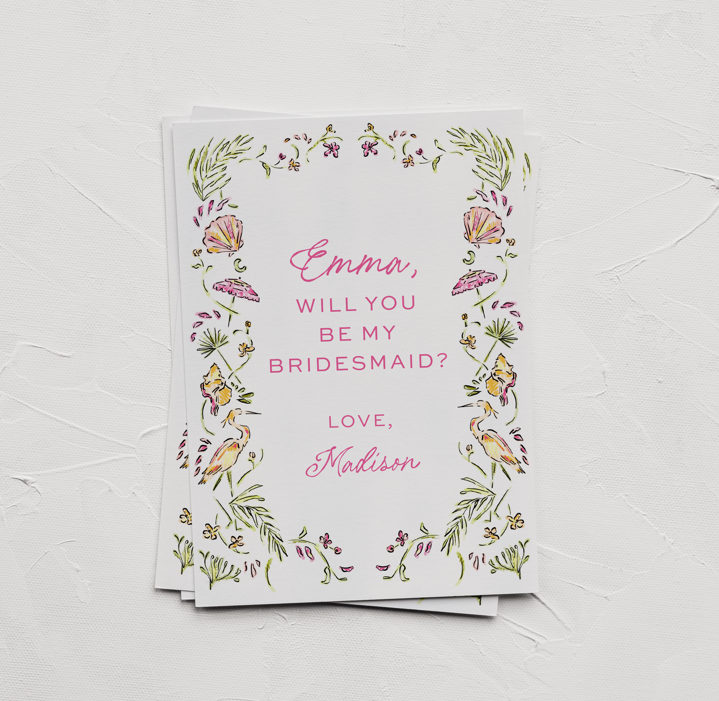 Beachy Bridesmaid Cards