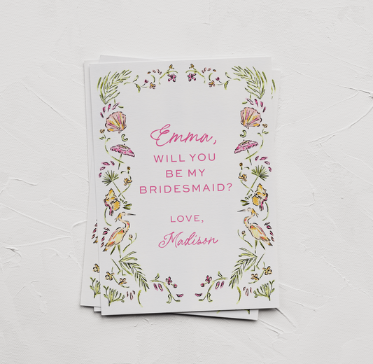 Beachy Bridesmaid Cards