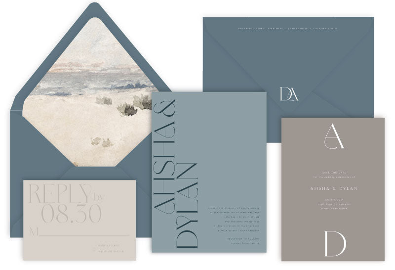 Belvedere Letterpress Wedding Invitation