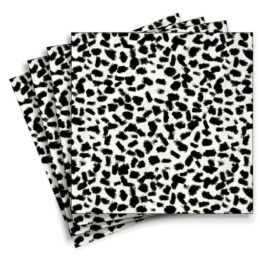 Black and White Animal Print Cocktail Napkins, Set of 16