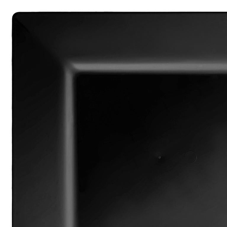 Black Square Plastic Cake Plates (6.5")