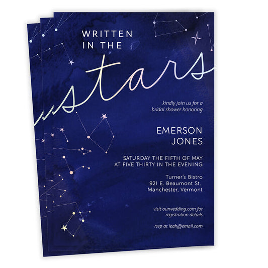 Written in the Stars Flat Wedding Shower Invitation