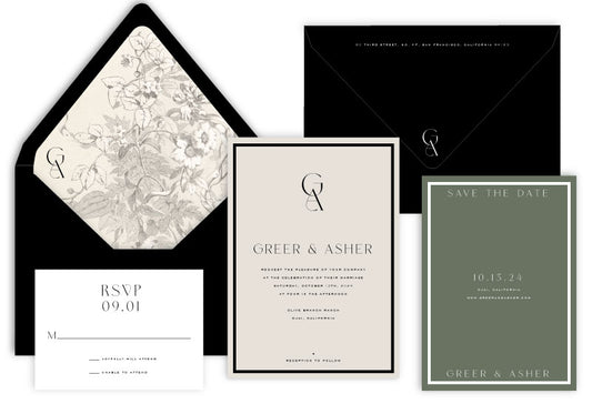 Bradshaw Letterpress Wedding Invitation