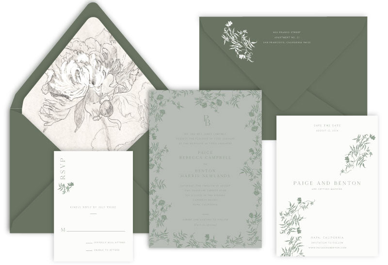 Brynn Letterpress Wedding Invitation