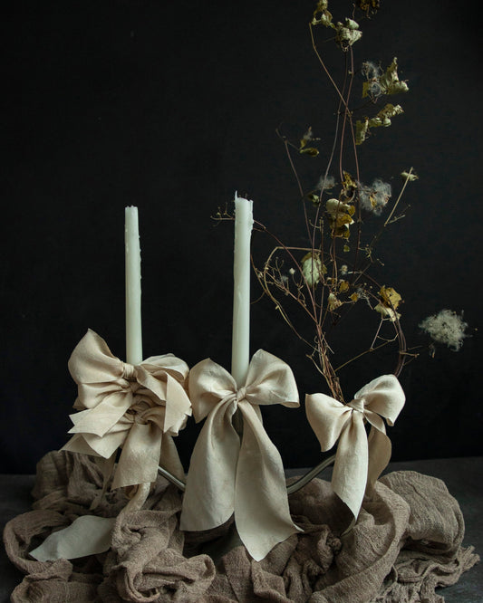 Buff Crinkle Taffeta Blend Silk Ribbon