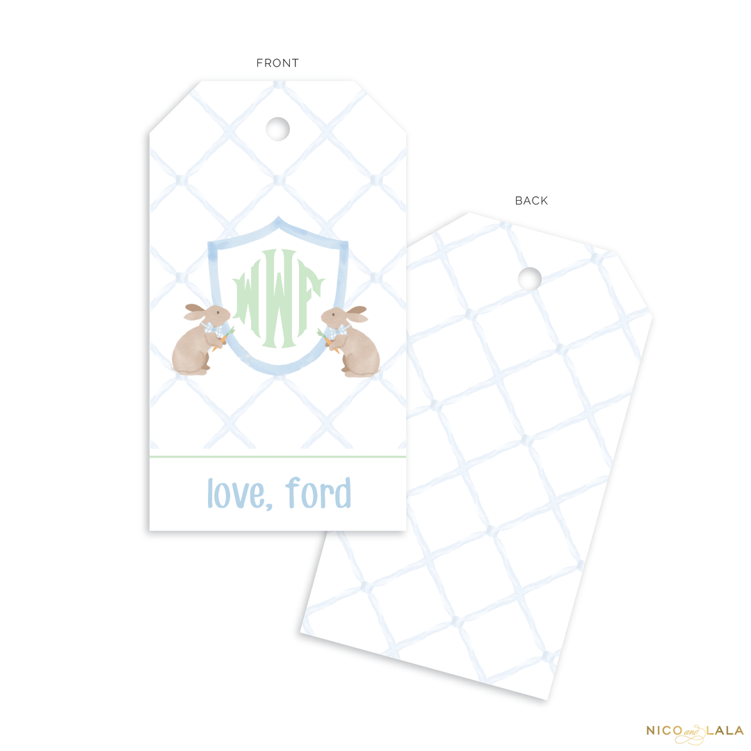 Bunny Gift Tags, Blue