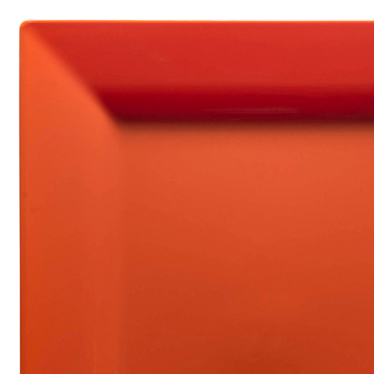 Burnt Orange Square Plastic Cake Plates (6.5")