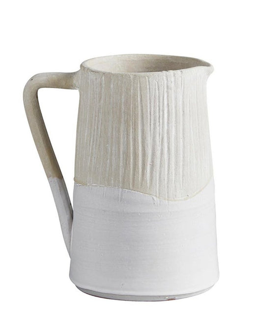 Two Tone Pitcher Vase with Handle