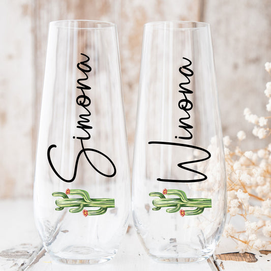 Cactus Champagne Flute
