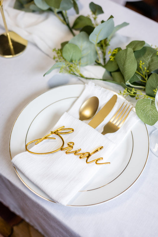 Bride & Groom Place Cards, Bride - Groom Table Setting, Sweetheart Table Decoration, Bride Groom Table Sign Wedding Decor, Bride/Groom Cards