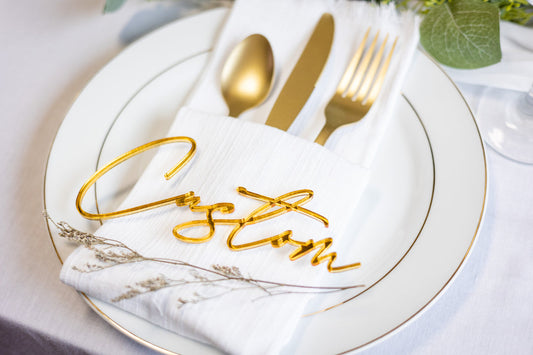 Large Custom Name Place Setting Names for Wedding Party, Formal Dinner, Wedding Name Place Card Personalized Table Decor, Names Place Cards