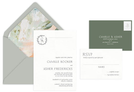 Carlisle Letterpress Wedding Invitation