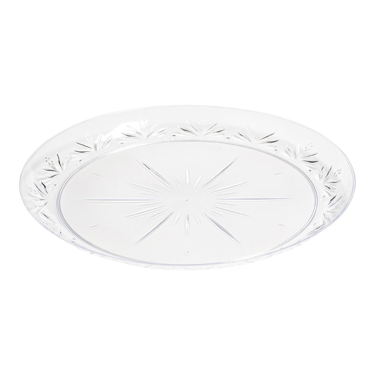Clear Floral Round Disposable Plastic Pastry Plates (6.25")