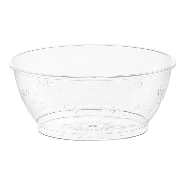Clear Floral Round Disposable Plastic Dessert Bowls (6 oz.)