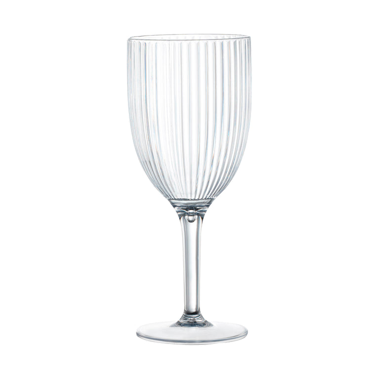12 oz. Clear Stripe Round Disposable Plastic Wine Flutes