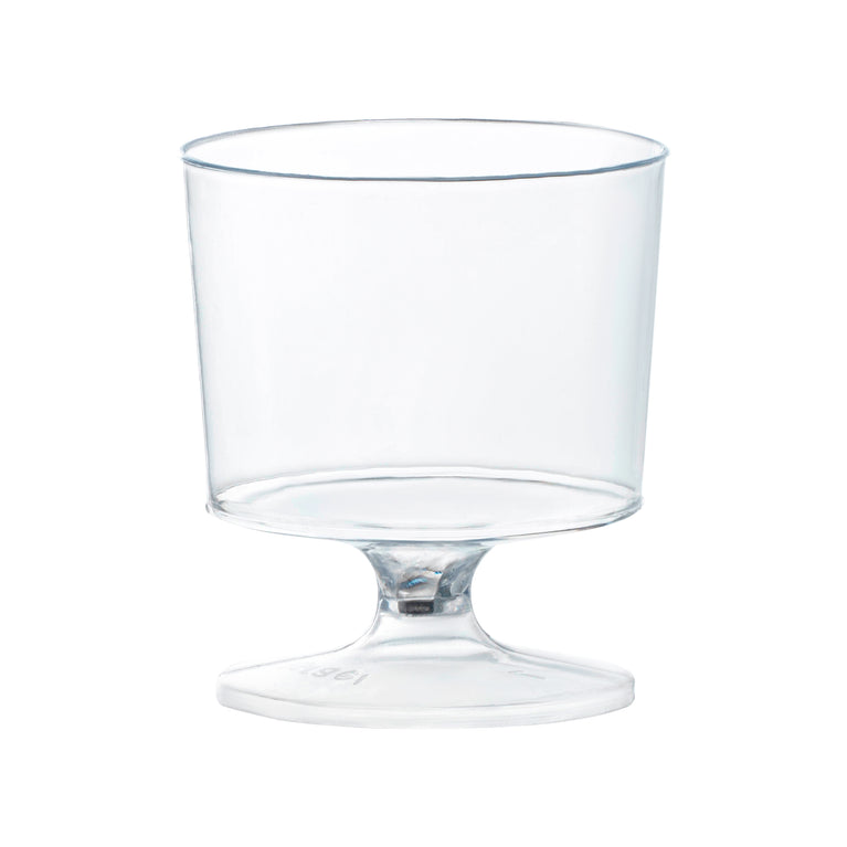 2 oz. Clear Round Plastic Disposable Mini Wine Glasses