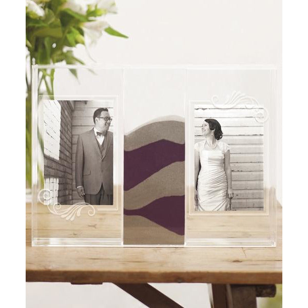 "Clearly Love" Sand Ceremony Shadow Box with Photo Frames