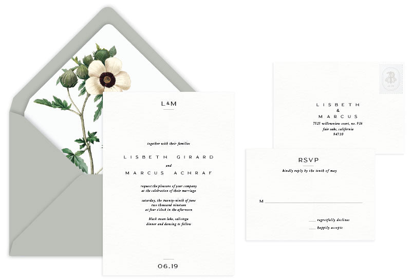 Cohen Letterpress Wedding Invitation