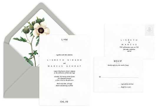 Cohen Letterpress Wedding Invitation