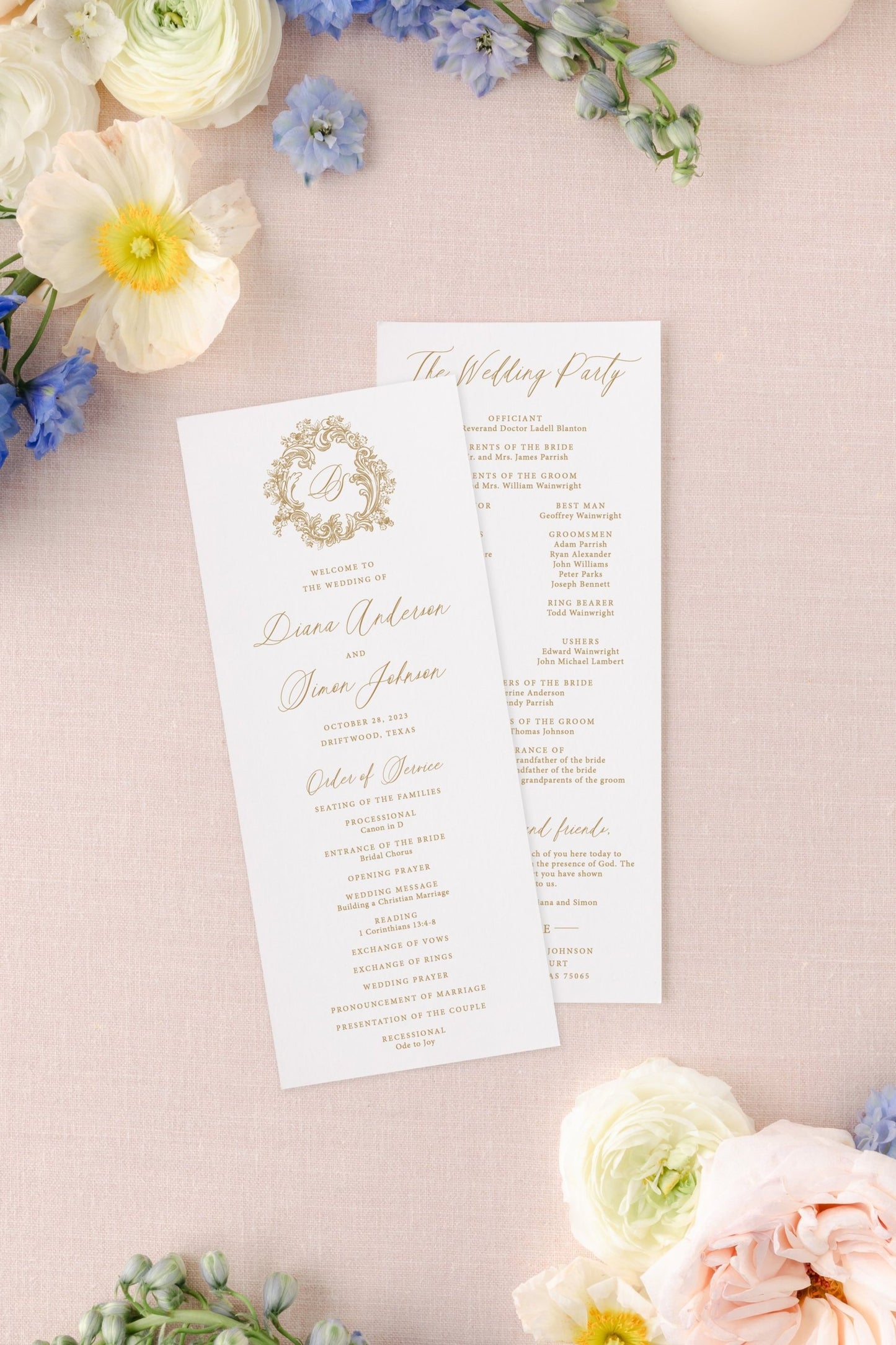 Tavi | Wedding Program Cards