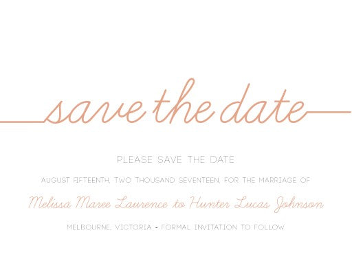 Cursive Save The Date Cards by Brynie L.