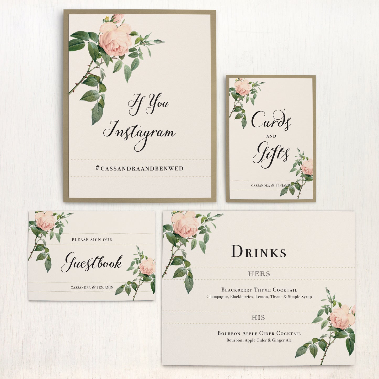 Ivory & Blush Custom Signs