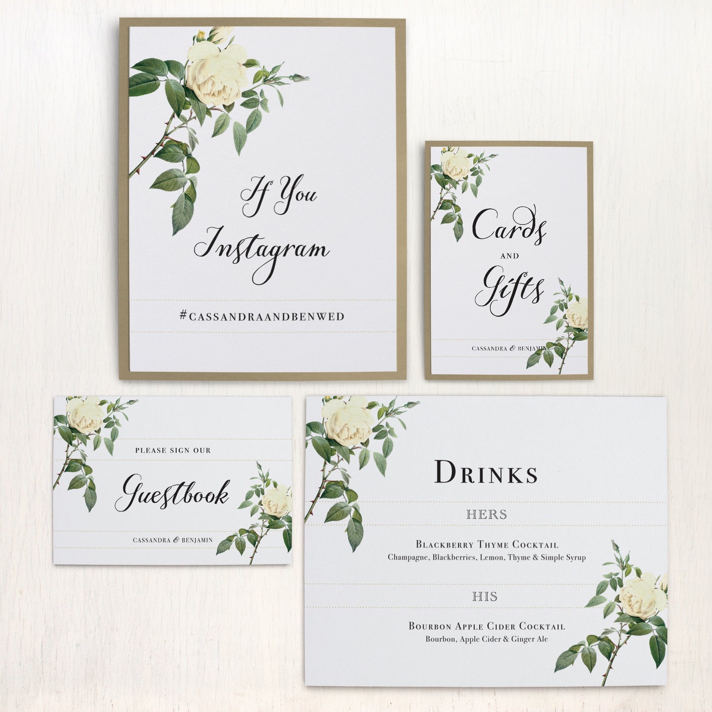 Ivory & White Custom Signs