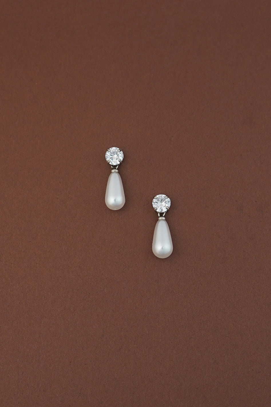Demi Simulated Diamond And Pearl Drop Earrings