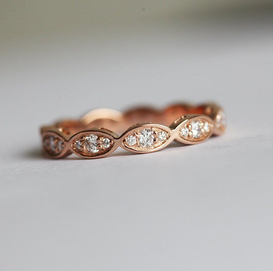 Diamond Ring, 14K Rose Gold Ring