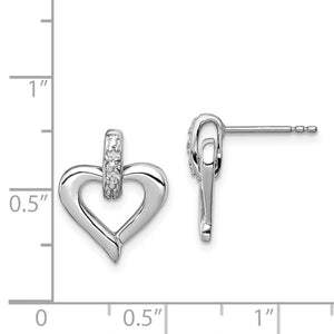 1Open Heart Diamond Accent Post Earrings in Sterling Silver