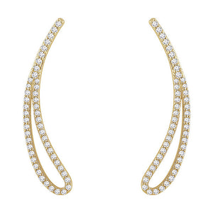 5.x 214k Yellow Gold 1/4 CTW (H-I, I1) Diamond Ear Climbers