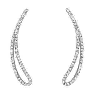 5.x 214k White Gold 1/4 CTW (H-I, I1) Diamond Ear Climbers