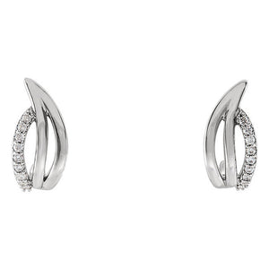 6 x 114k White Gold 1/10 CTW (G-H, I1) Diamond Freeform J-Hoops