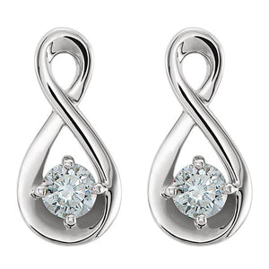 5 x 114k White Gold 1/5 CTW Diamond Infinity Earrings (G-H, I1)