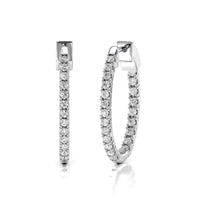 Inside Out Diamond Oval Hoops
