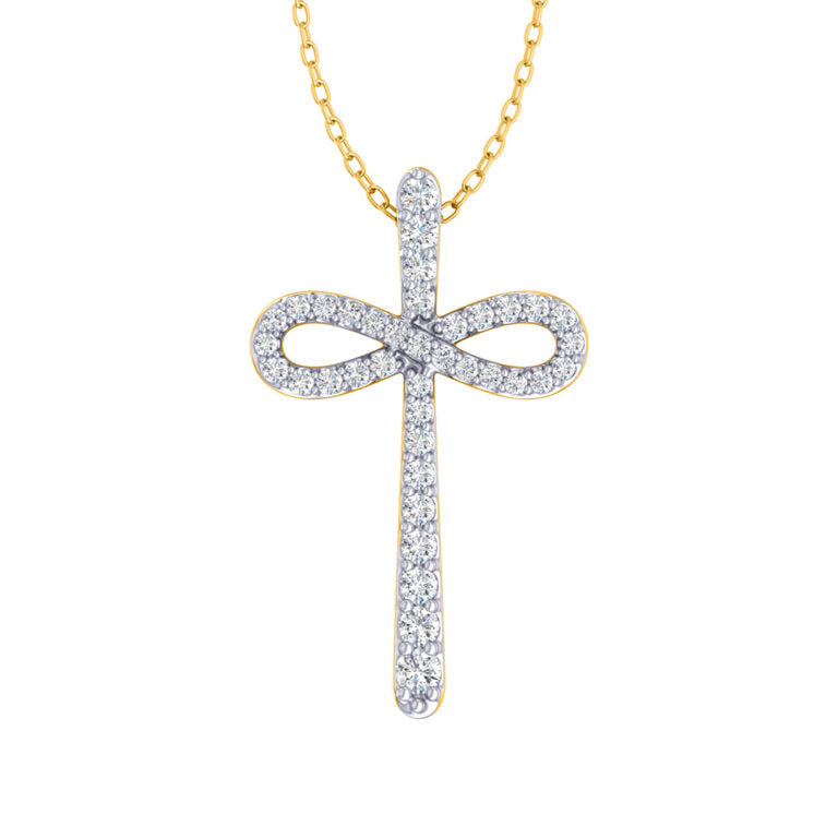 Lab Grown Infinity Diamond Cross Necklace