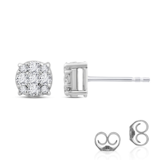 Magnificent White Gold Lab Grown Stud Diamond Earrings