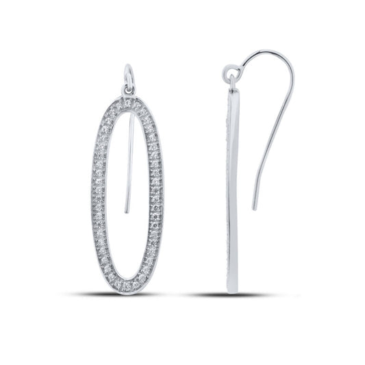 Oval Shaped Dangling Lab Diamond Earrings