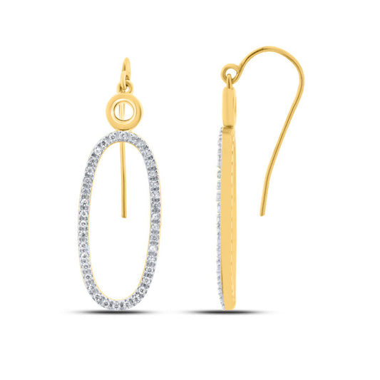 Lab Grown Oval Shape Dangling Diamond Earrings