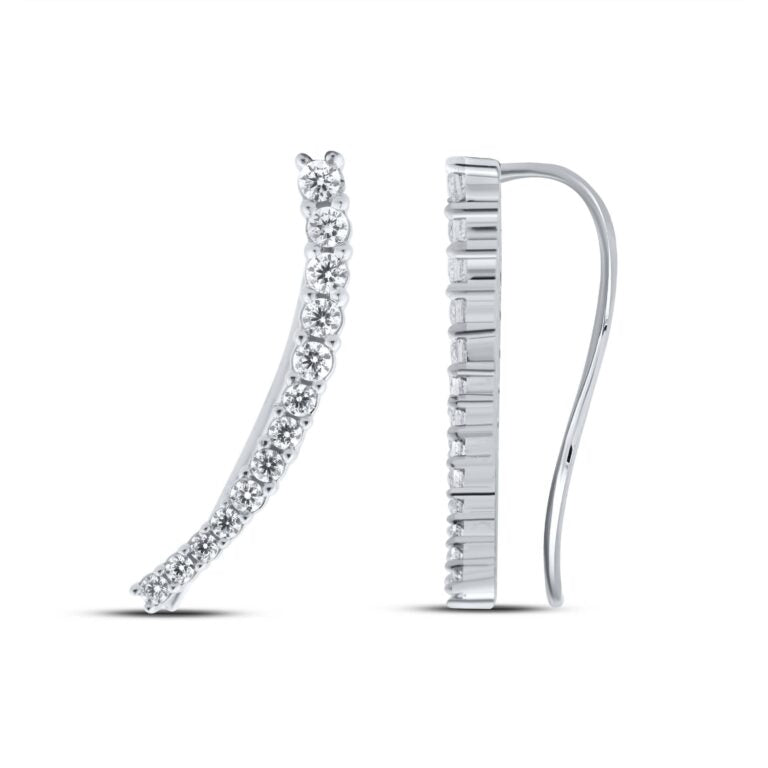 Graduating Lab Diamond Crawler Earrings