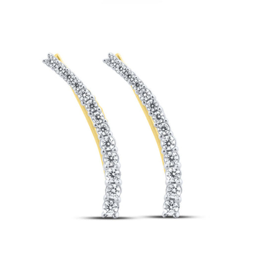 Graduating Lab Diamond Crawler Earrings