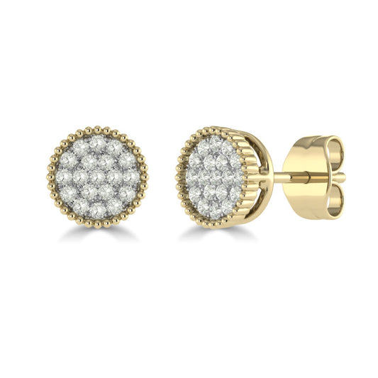 Vintage Inspired Yellow Gold Opulent Diamond Cluster Earrings
