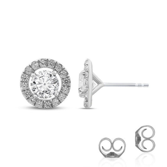 Lab Made Diamond Halo Earrings
