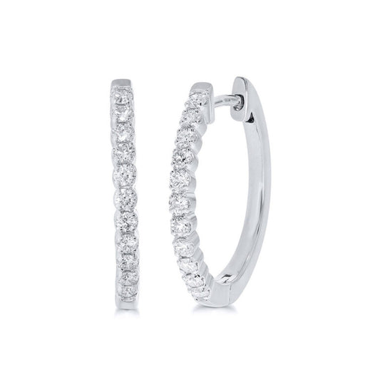 Dangling White Gold Lab Grown Diamond Hoop Earring
