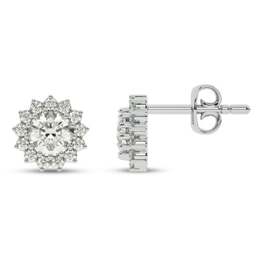 Sunfire White Gold Lab Grown Diamond Stud Earrings